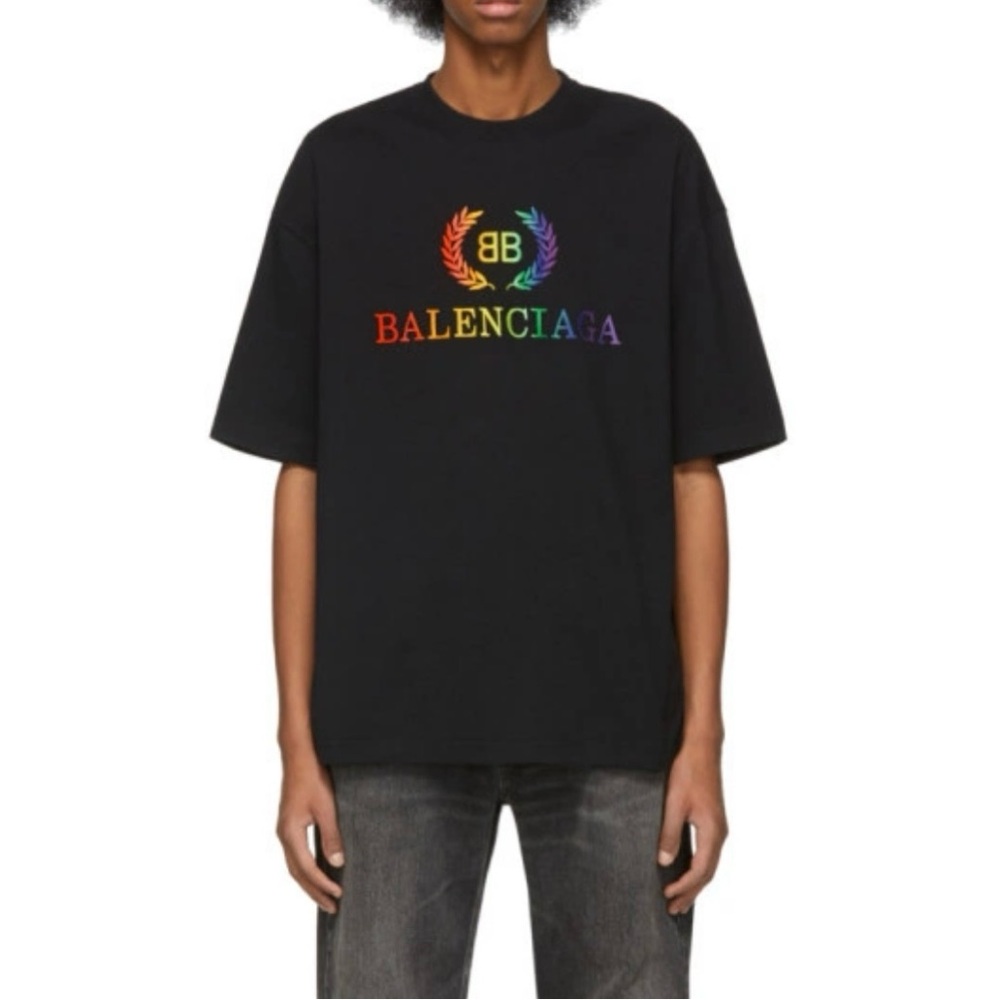 Balenciaga Rainbow logo Tee